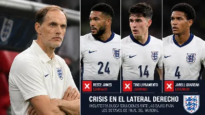 Tuchel afronta lesiones y críticas en el lateral derecho de Inglaterra