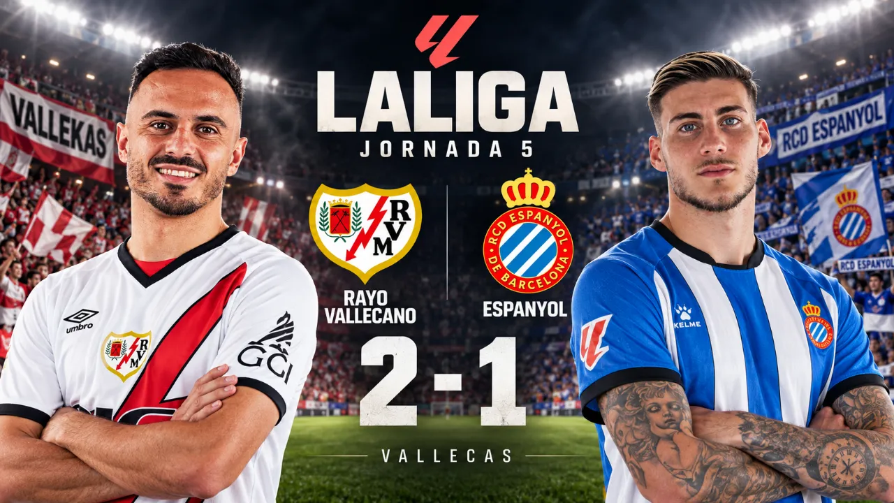 El Rayo golpea primero y resiste el despertar del Espanyol en Butarque