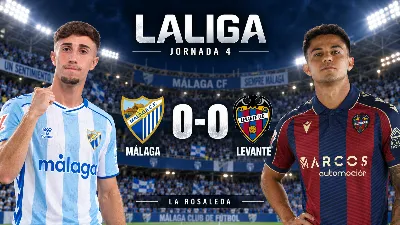 Málaga y Levante firman tablas sin goles en La Rosaleda