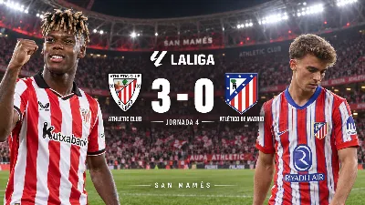 El Athletic arrolla al Atlético y firma un contundente 3-0 en San Mamés