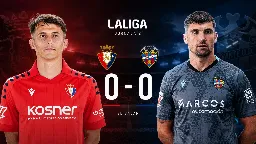 Osasuna y Levante firman tablas sin goles en El Sadar con Mathew Ryan como protagonista