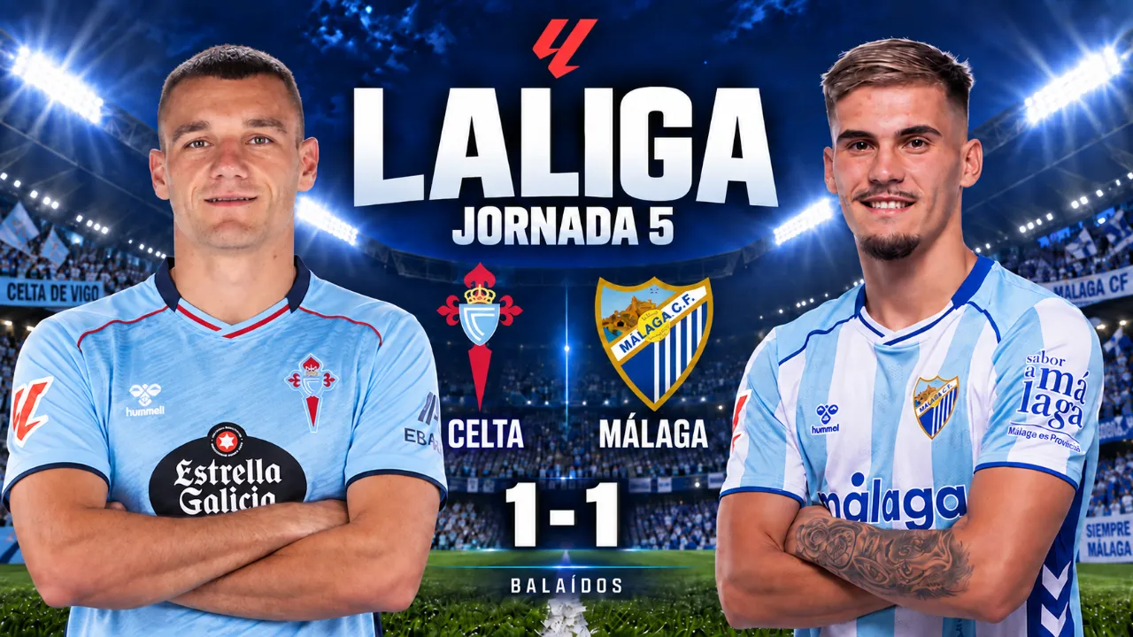 Adrián Niño amarga a Balaídos y rescata un valioso 1-1 para el Málaga