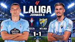 Adrián Niño amarga a Balaídos y rescata un valioso 1-1 para el Málaga