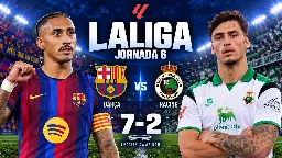 El Barça se desata bajo la lluvia y arrolla al Racing con un 7-2