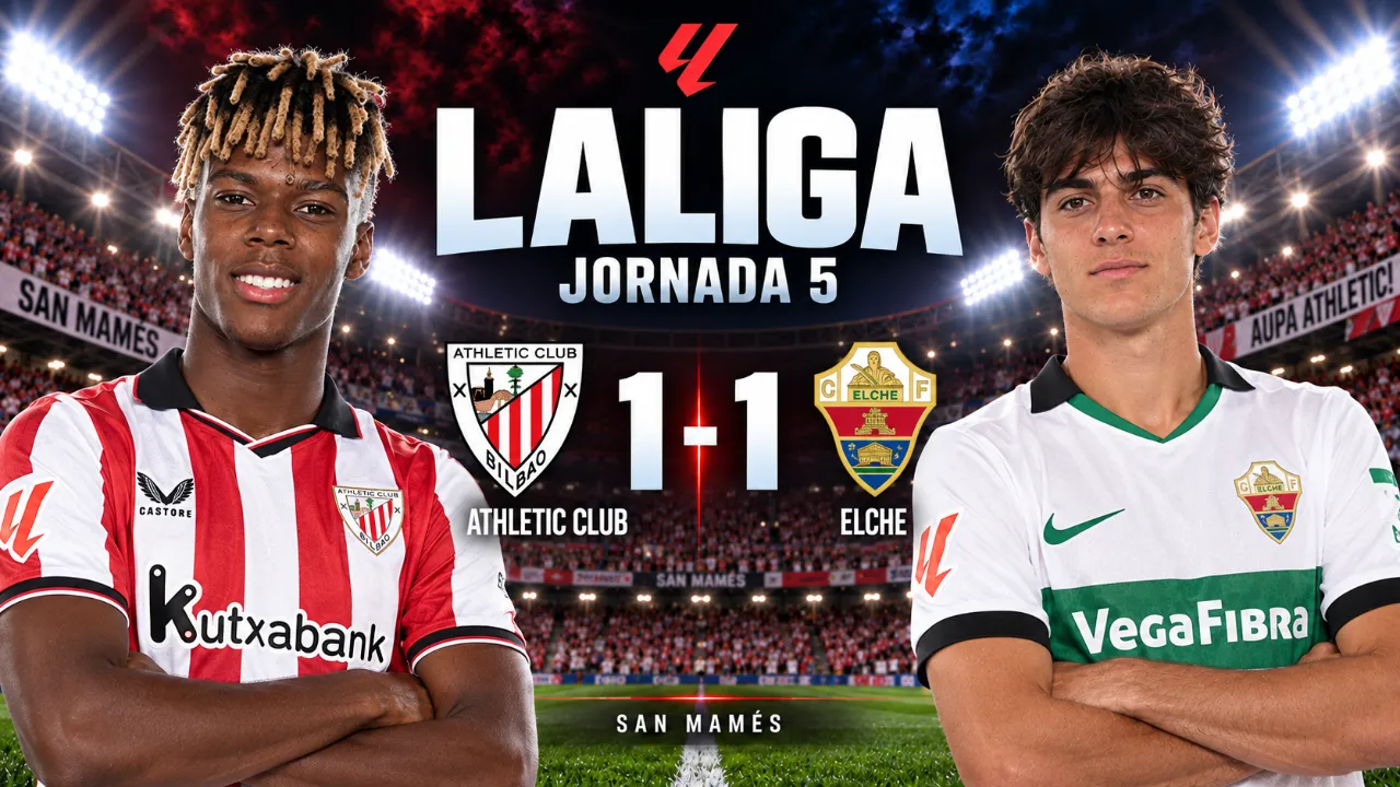 El Athletic de Terzic empata ante el Elche tras dominar sin eficacia