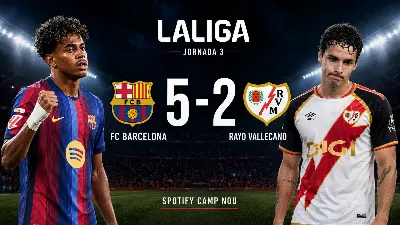 El Barcelona supera al Rayo con goles de Raphinha y Lamine Yamal