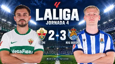La Real Sociedad sobrevive al vendaval del Elche y vence 2-3