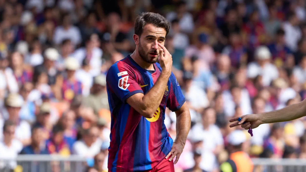 Eric García sufre una nueva fractura nasal en la victoria del Barça en Mestalla