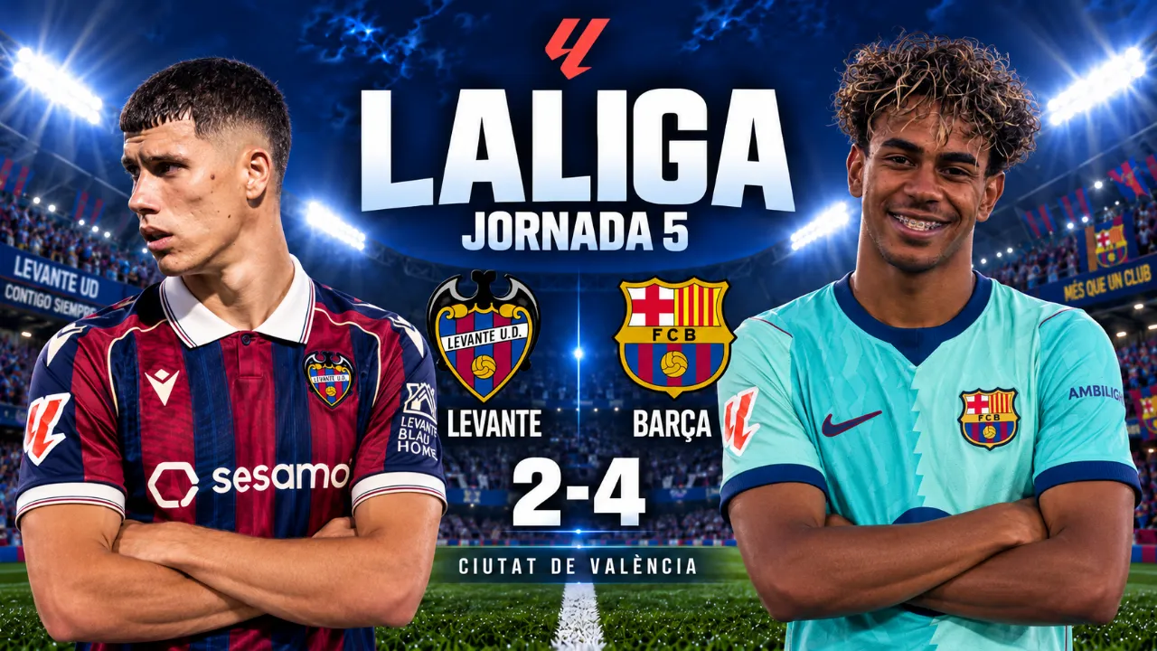 Lamine Yamal firma un doblete y Karim Adeyemi sentencia el 2-4 del Barça en el Ciutat de València