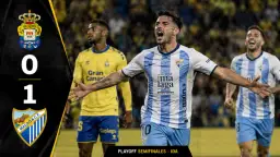 El Málaga golpea primero en Gran Canaria y acaricia la final del playoff