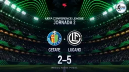 El Lugano desarma al Getafe y convierte el Coliseum en una noche amarga