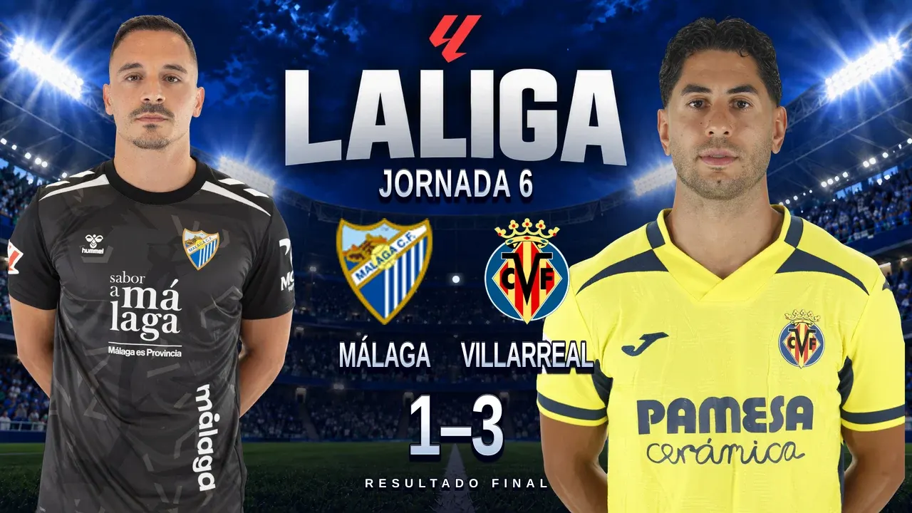 El Villarreal remonta al Málaga y le hunde en la zona de descenso