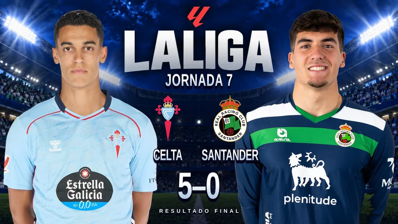 El Celta arrolla al Racing y firma un 5-0 de autoridad en La Liga