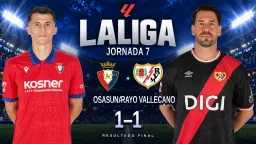 Osasuna y Rayo se reparten los puntos en un empate de máxima tensión