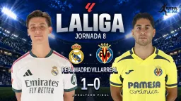El Madrid resiste con diez y amarra un triunfo agónico ante el Villarreal