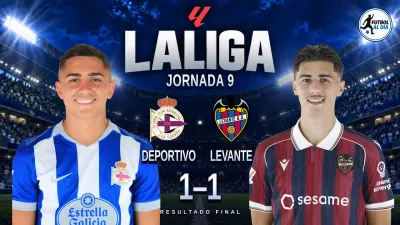 Riazor y el Levante se reparten los puntos tras un final de vértigo