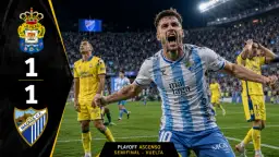 Joaquín Muñoz empata para el Málaga y evita la prórroga ante Las Palmas